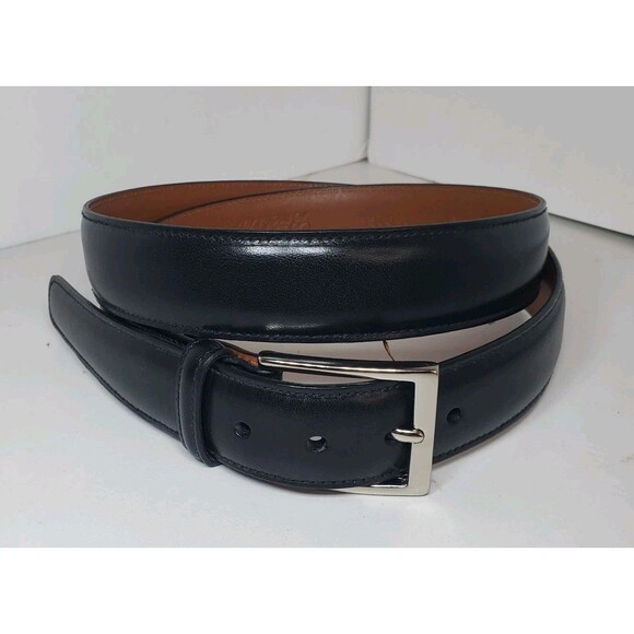 Brooks Brothers classic Italian black leather dress belt Size 40 NWOT - Picture 1 of 5